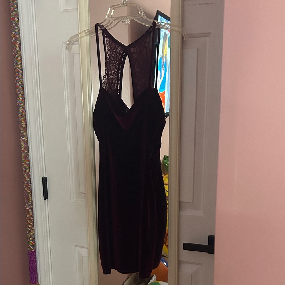 Burgundy Velvet Dress